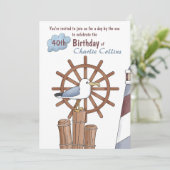 Invitation nautique de la perche de la mouette (Debout devant)