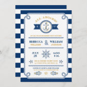 Invitation nautique de partie de fiançailles de (Devant / Derrière)