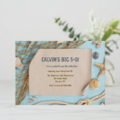 Invitation nautique de poissons et de coquillages (Debout devant)