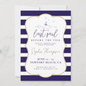 Invitation Nautique Dernier voilier Elegant Bachelorette Part (Devant)
