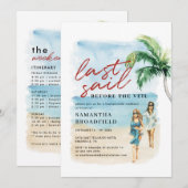 Invitation Nautique Dernière voile Bachelorette Week-end (Devant / Derrière)