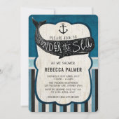 Invitation nautique du Baby shower de baleine Vint (Devant)