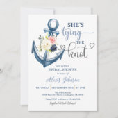 Invitation Nautique Elle noue la Fête des mariées (Gris) (Devant)