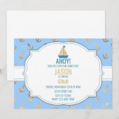 INVITATION NAUTIQUE GARÇON D'ANNIVERSAIRE (Devant / Derrière)