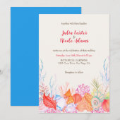 Invitation Nautique Marine Beach Sea Life Mariage d'aquarelle (Devant / Derrière)