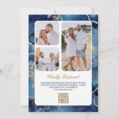 Invitation Nautique Marine Blue Starfish Photo QR Code Mariag (Dos)