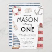 Invitation Nautique moderne bateau à voile (Devant / Derrière)