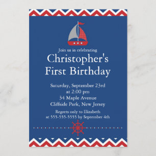 Invitation nautique moderne de fête d'anniversaire