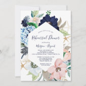 Invitation Nautique moderne | Dîner de répétition florale (Devant)