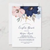 Invitation Nautique moderne | Douche Floral Couples (Devant)