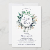 Invitation Nautique moderne | Douche Lingerie verdoyante (Devant)