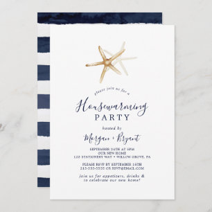 Invitation Nautique moderne Fête de réchauffement de la mer