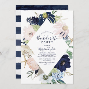 Invitation Nautique moderne   Floral Bachelorette Party