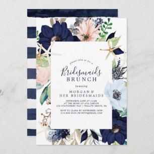 Invitation Nautique moderne Floral Bridesmaids Brunch