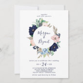 Invitation Nautique moderne | Floral Mariage de couronne (Devant)