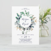 Invitation Nautique moderne | La verdure en un seul Mariage (Debout devant)