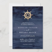 Invitation Nautique moderne | Mariage officiel d'expédition (Devant)