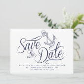 Invitation Nautique moderne Save the Date (Debout devant)