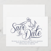 Invitation Nautique moderne Save the Date (Devant / Derrière)