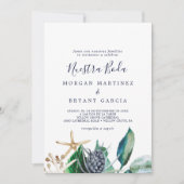 Invitation Nautique moderne | Verdure Espagnol Nuestra Boda (Devant)