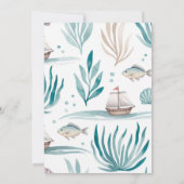 Invitation Nautique Océan Aquarelle Enfants Fête Anniversaire (Dos)