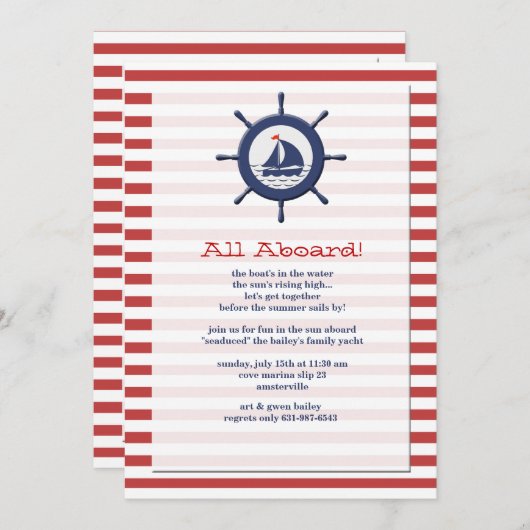 Invitation Nautique Open Seas (Devant / Derrière)