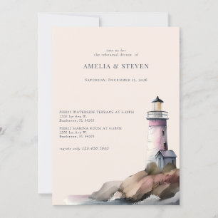 Invitation Nautique, phare   Balnéaire   Dîner de répétition