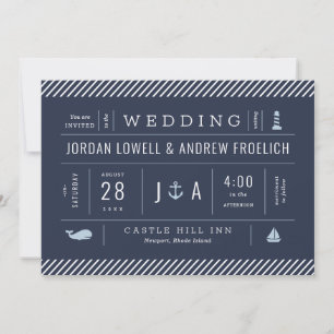 Invitation nautique pour des mariages de la
