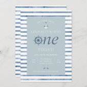 Invitation Nautique Premier Anniversaire (Devant / Derrière)