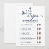 Invitation Nautique qui a dit Fête des mariées Jeux (Devant / Derrière)