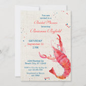 Invitation nautique Rustique Homard nuptiale douch (Devant)