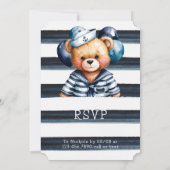 Invitation Nautique Teddy Bear Delight Boy Baby shower (Dos)