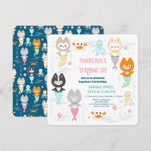 Invitation Nautique Thème Anniversaire. (Devant / Derrière)