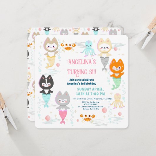 Invitation Nautique Thème Anniversaire. (Devant/Arrière en situation)