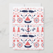 Invitation Nautique Un an Anniversaire Marine corallienne (Dos)