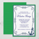 INVITATION NAUTIQUE VERTE ET MARINE (Devant / Derrière)