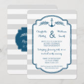 Invitation nautique vintage de partie de (Devant / Derrière)