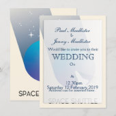 Invitation Navette spatiale Art spatial de style vintage. (Devant / Derrière)