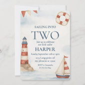 Invitation Naviguer Dans Deux Anniversaires Nautiques | Ahoy (Devant)