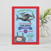 Invitation Naviguer Drone Anniversaire de la fête Voler au-de (Debout devant)