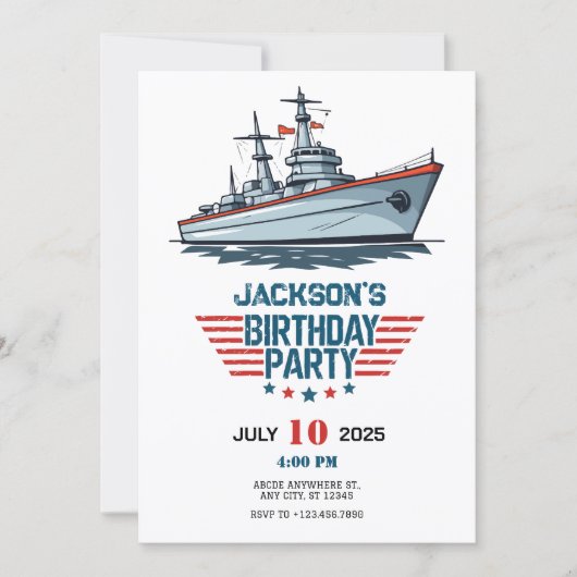 Invitation Navire de l'Armée de la Marine (Devant)