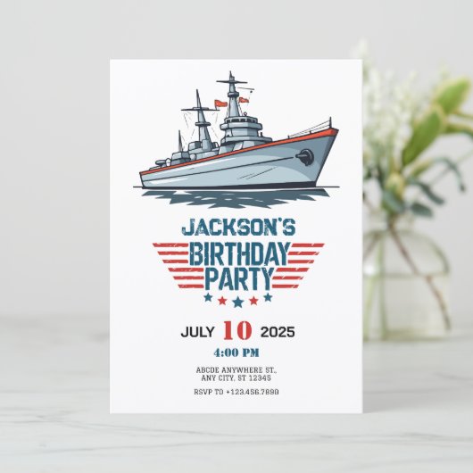 Invitation Navire de l'Armée de la Marine (Debout devant)