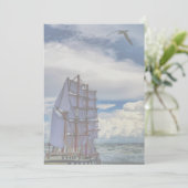 Invitation Navire en mer - Opacité inférieure (Debout devant)