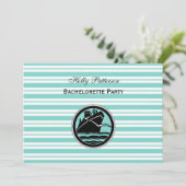 Invitation Navire nautique Bleu Bleu Blancs H Bachelorette (Debout devant)