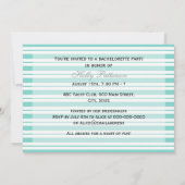 Invitation Navire nautique Bleu Bleu Blancs H Bachelorette (Dos)