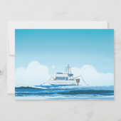 Invitation Navire océanique bleu (Dos)