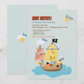 Invitation Navire Pirate (Devant / Derrière)