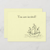 Invitation Navire pirate. (Devant / Derrière)
