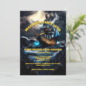 Invitation Navire pirate adultes thème fête enfants thème (Debout devant)