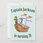 Invitation Navire pirate Anniversaire Nom et âge (Devant)